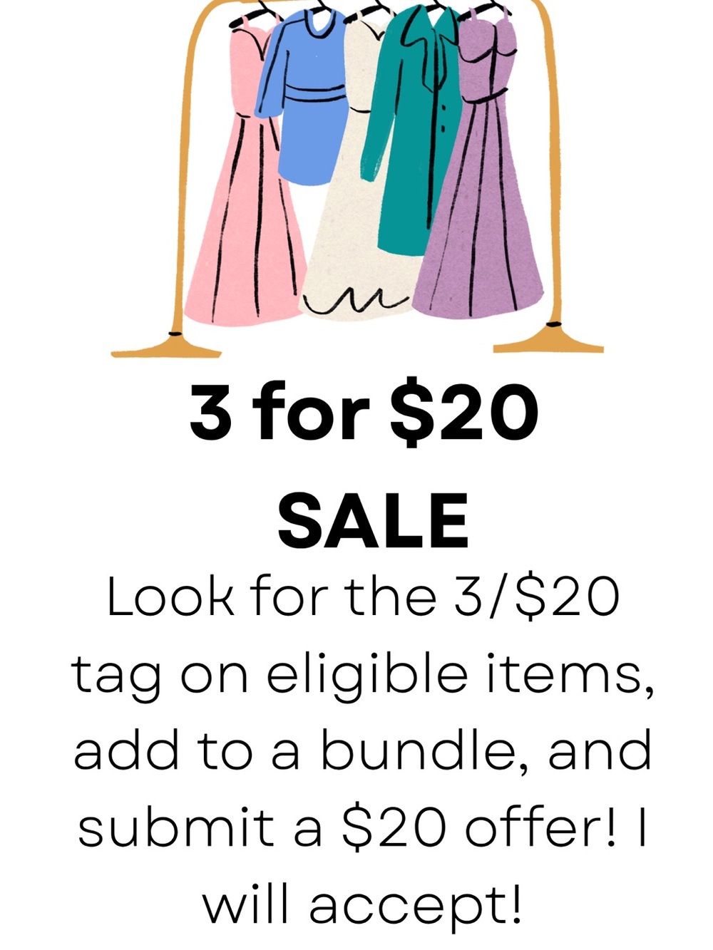 3 for $20 Sale!!